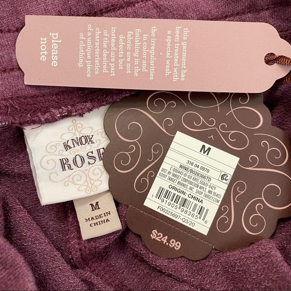 Knox Rose Burgundy Ombre Jogging Pants Cotton Medium M - Picture 2 of 9